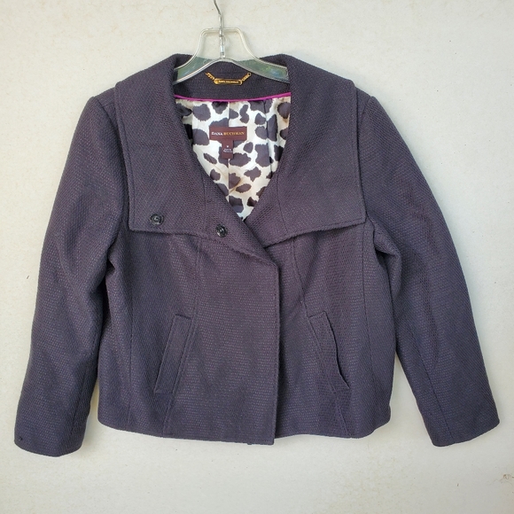 Dana Buchman Women's Black Medium Weight Snap Front Hi Collar Cropped Jacket - Picture 2 of 15